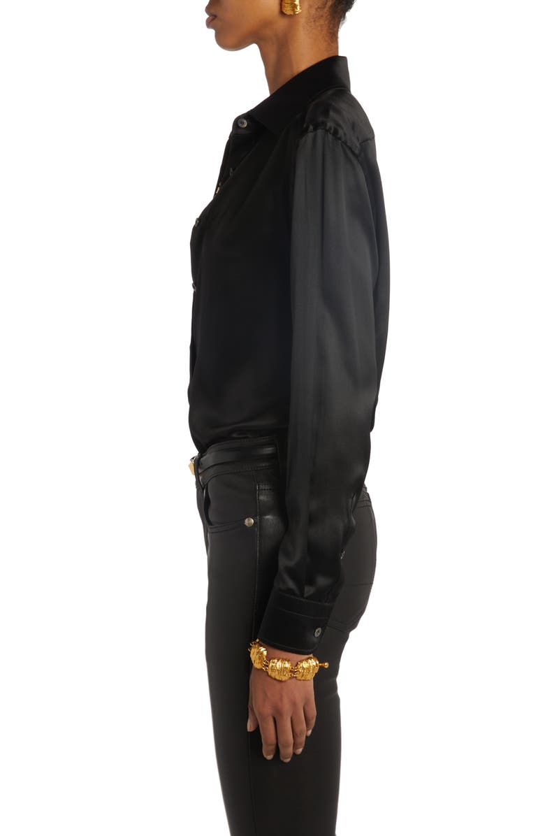 TOM FORD Silk Button-Up Shirt, Alternate, color, 