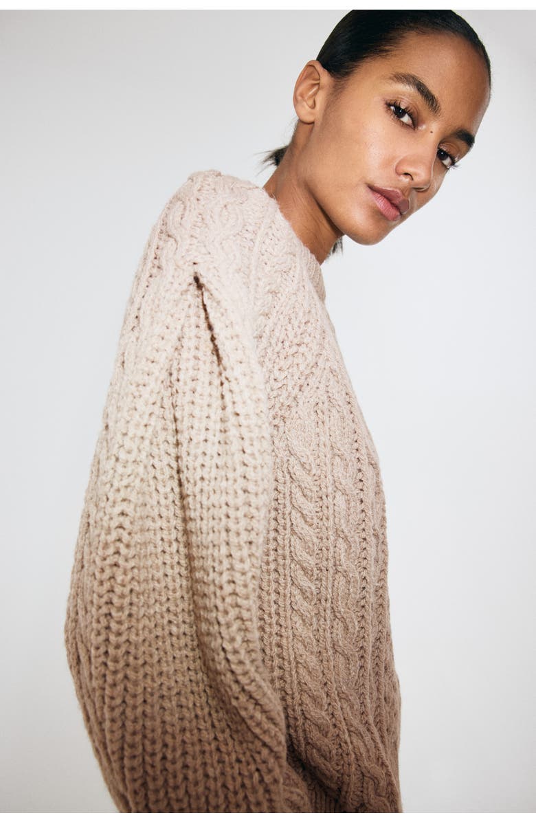 H&M Cable-knit Jumper, Alternate, color, Taupe