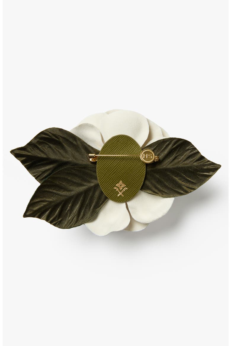 The Small White Gardenia Floral Brooch, Alternate, color, White