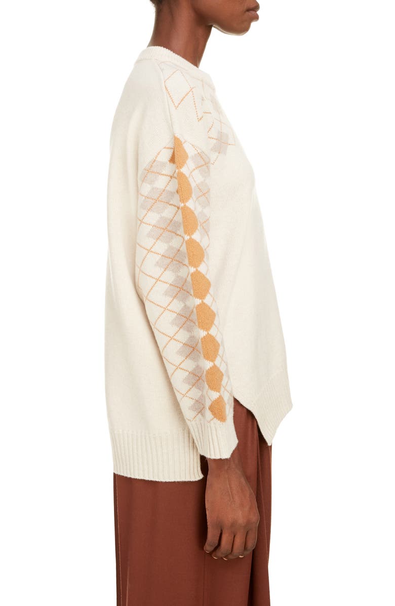 Chloé Argyle Oversize High/Low Wool & Cashmere Sweater, Alternate, color, 