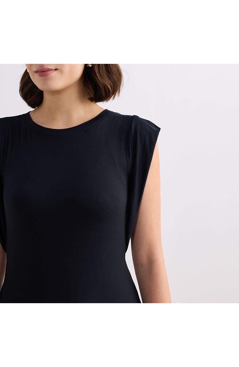 Reistor Muscle Tee Short Dress in Black, Alternate, color, Solid