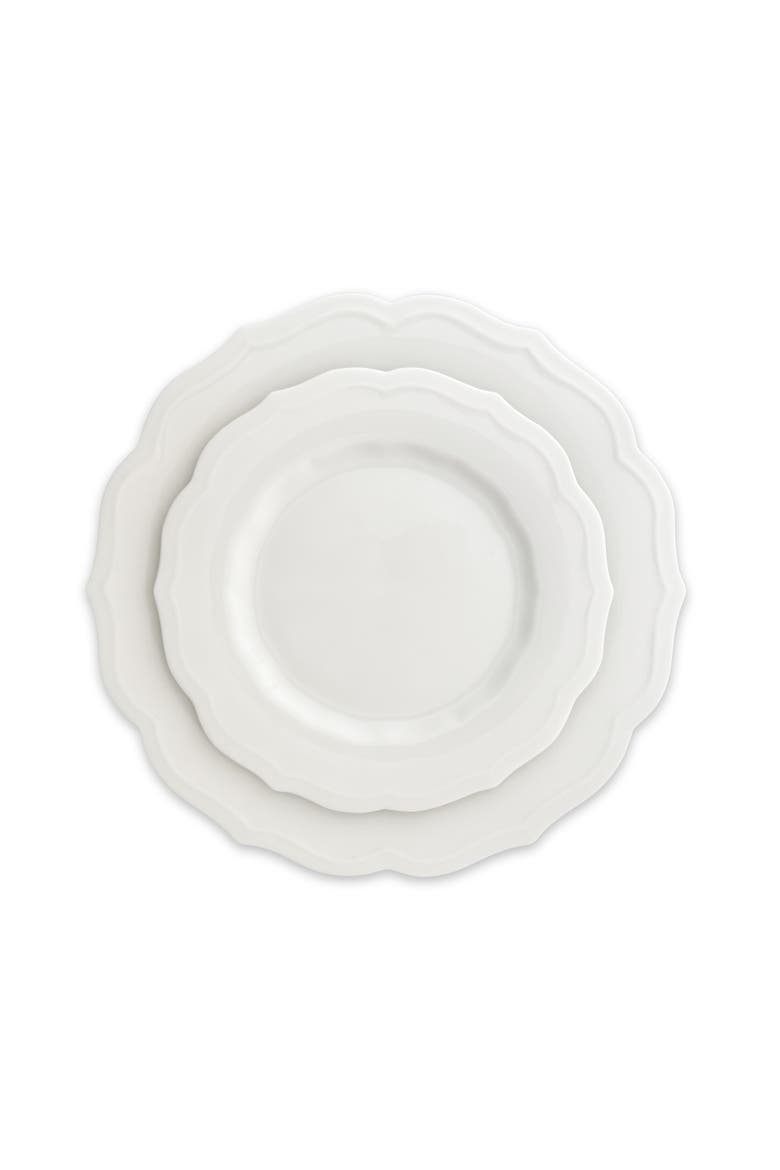 Stella White Scalloped Salad Plate  - Porcelain - Set 4, Alternate, color, WHITE