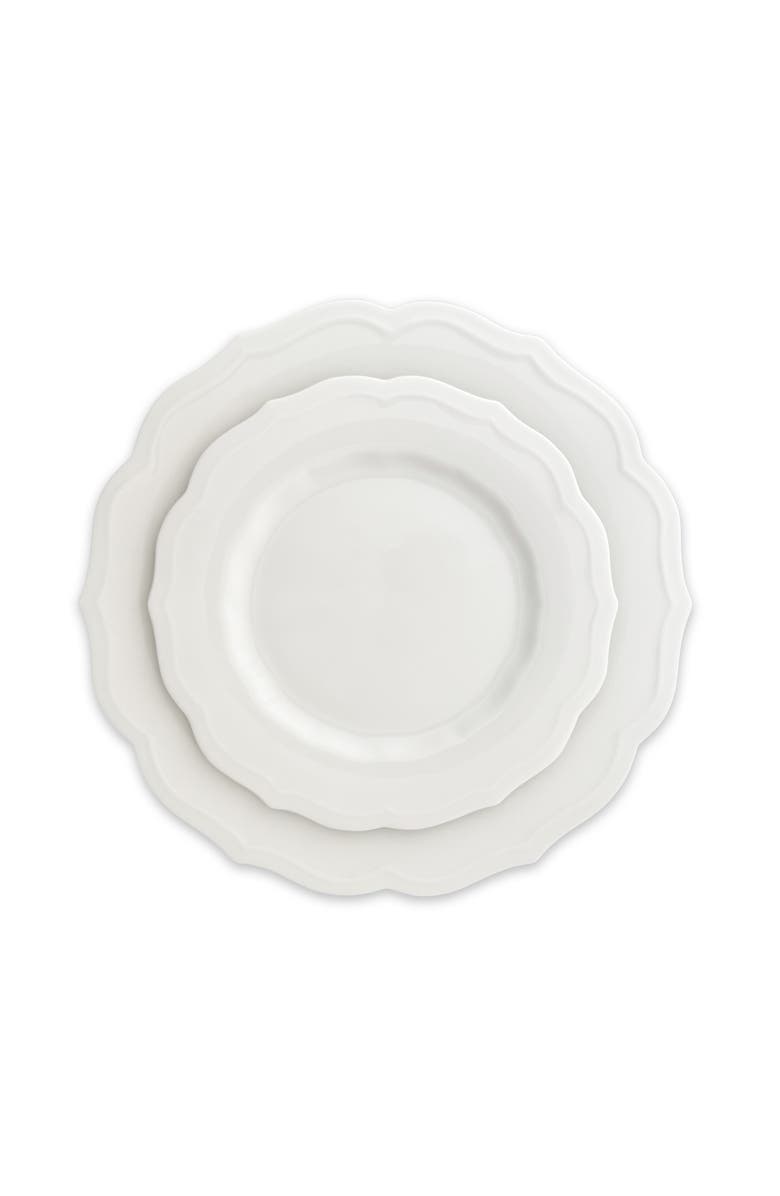 Caskata Stella White Scalloped Dinner Plate - Porcelain - Set 4, Alternate, color, White