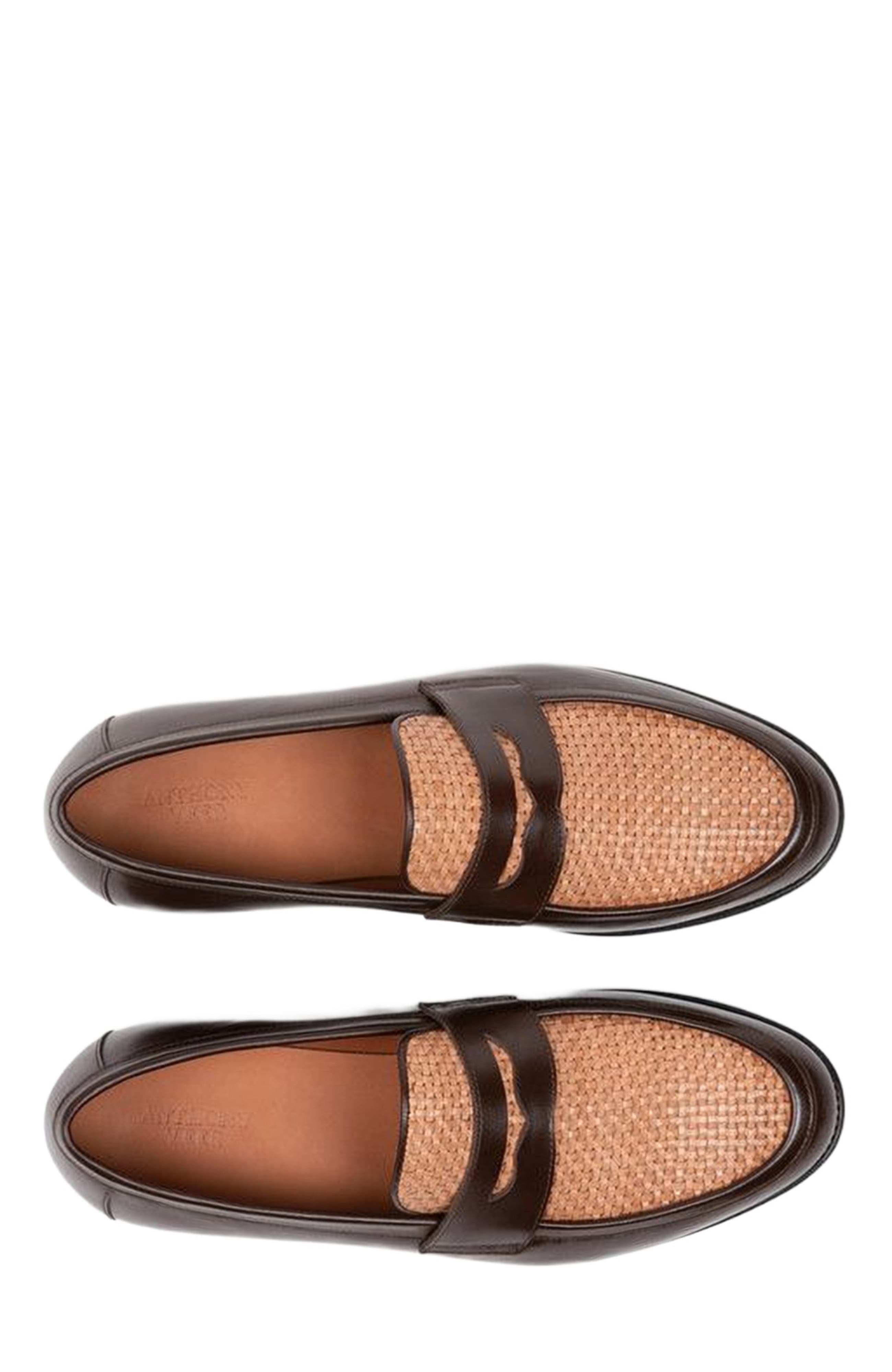 Mercer Penny Loafer, Alternate, color, Maple Brown Leather & Woven
