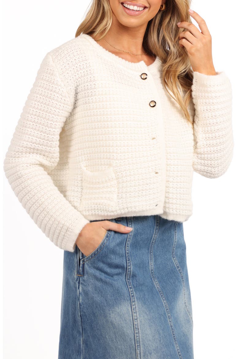 Deckett Crop Cardigan, Main, color, WHITE