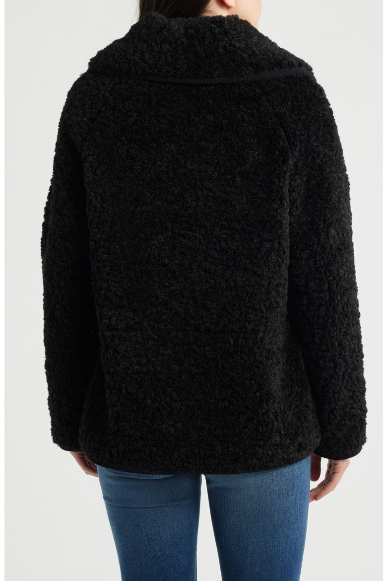 Cozy Patch Pocket Faux Shearling Jacket, Alternate, color, BLACK