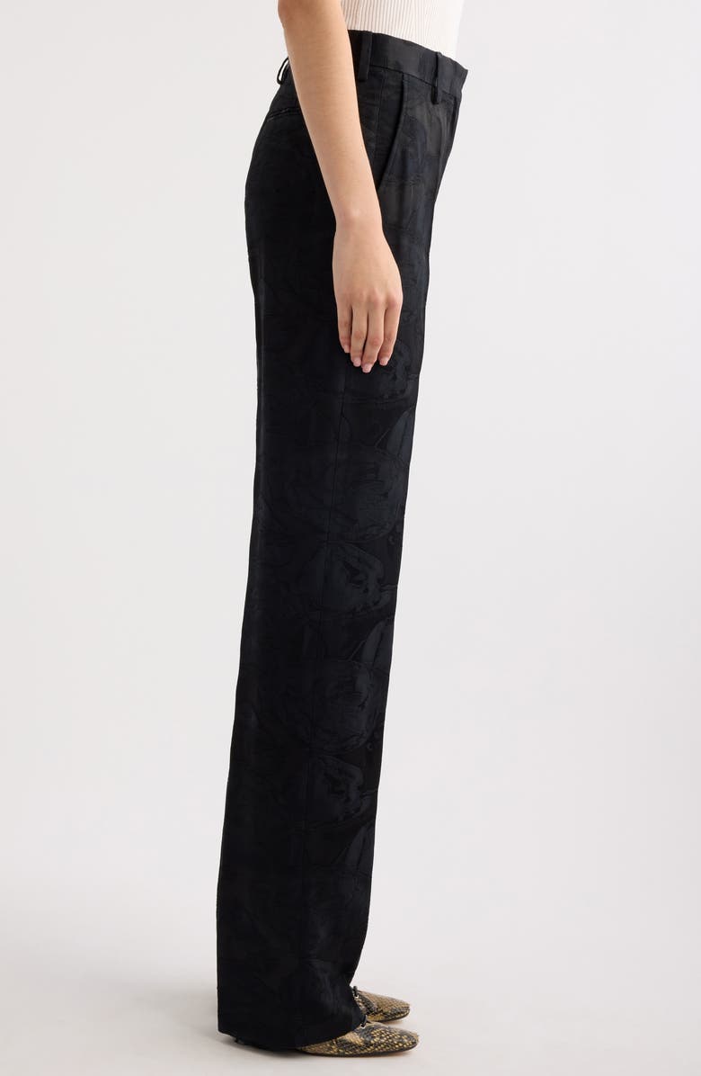 Dries Van Noten Tonal Jacquard Straight Leg Pants, Alternate, color,