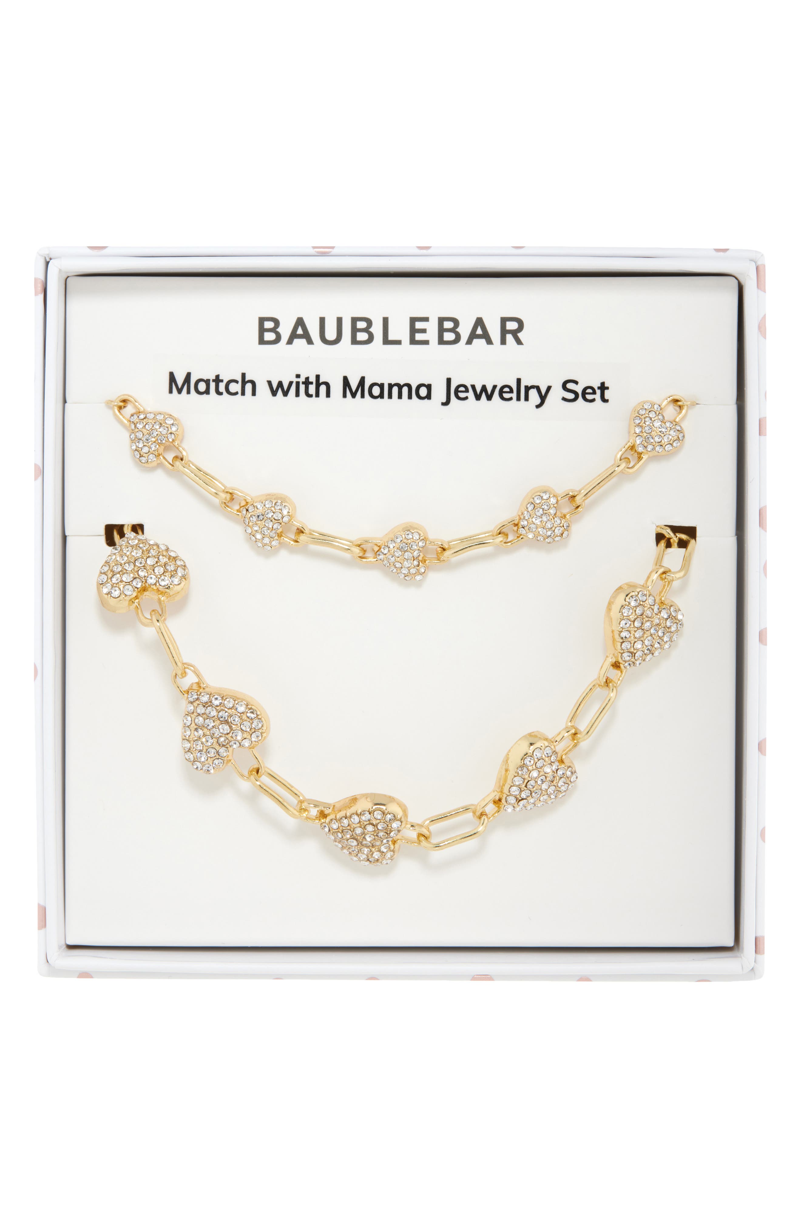 BaubleBar Match with Mama Set of 2 Heart Station Chain Bracelets