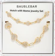 BaubleBar Match with Mama Set of 2 Heart Station Chain Bracelets