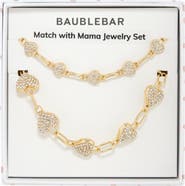BaubleBar Match with Mama Set of 2 Heart Station Chain Bracelets