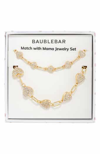 BaubleBar Match with Mama Set of 2 Heart Station Chain Bracelets
