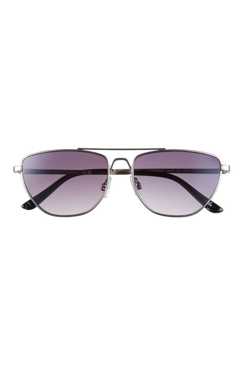 58mm Gradient Navigator Sunglasses, Main, color, SILVER