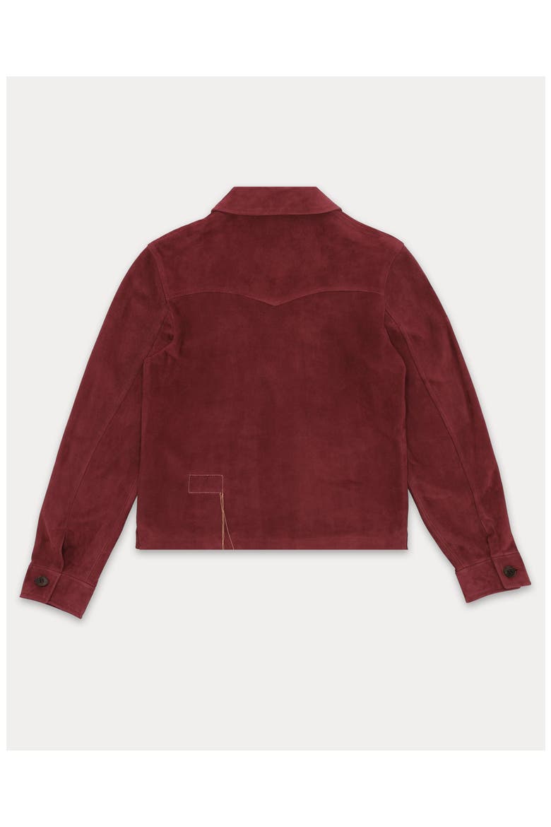 Maelle Suede Short Leather Jacket, Alternate, color, Red