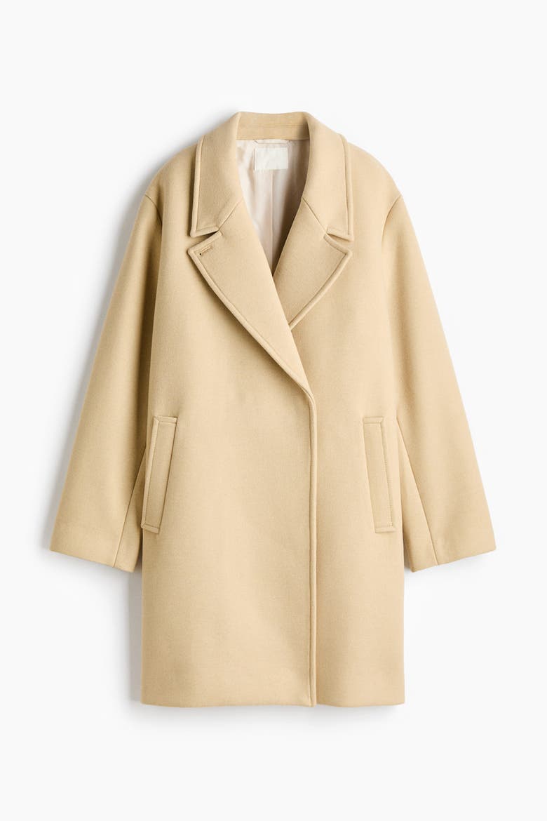 Oversized Wool-blend Coat, Alternate, color, Light yellow