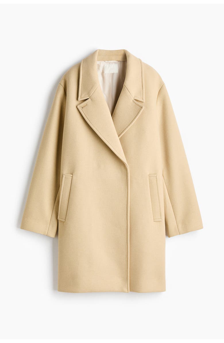 H&M Oversized Wool-blend Coat, Alternate, color, Light Yellow