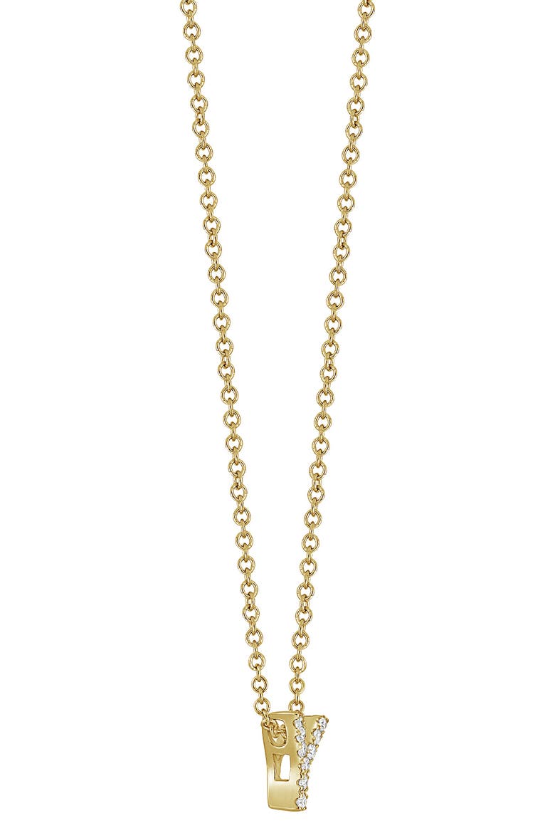 18k Gold Pavé Diamond Initial Pendant Necklace, Alternate, color, 18K YELLOW GOLD - Y
