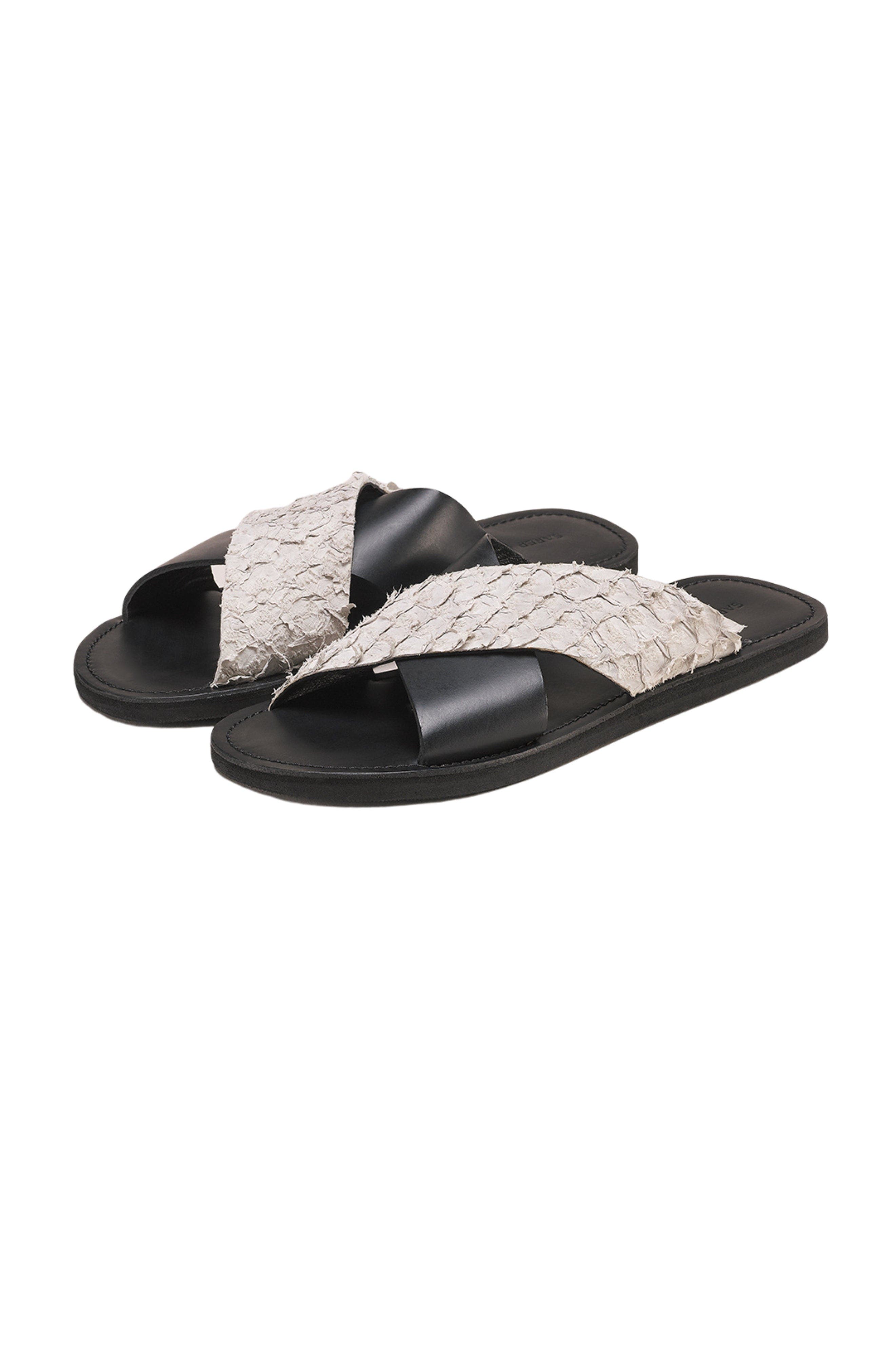 Sarep + Rose Pike Leather Sandal, Main, color, Black
