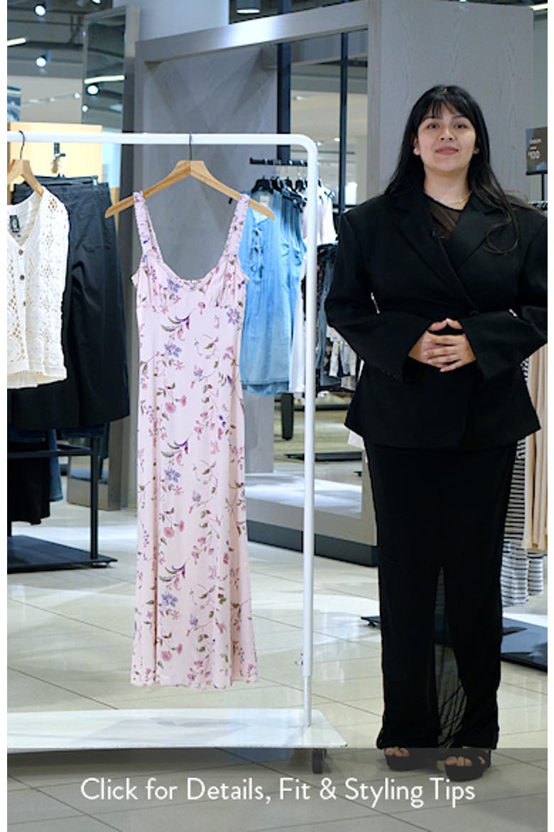 Tully Ditsy Floral Sweetheart Neck Midi Dress video