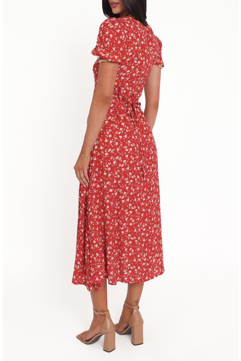 Francine Floral Midi Dress, Alternate, color, RED FLORAL