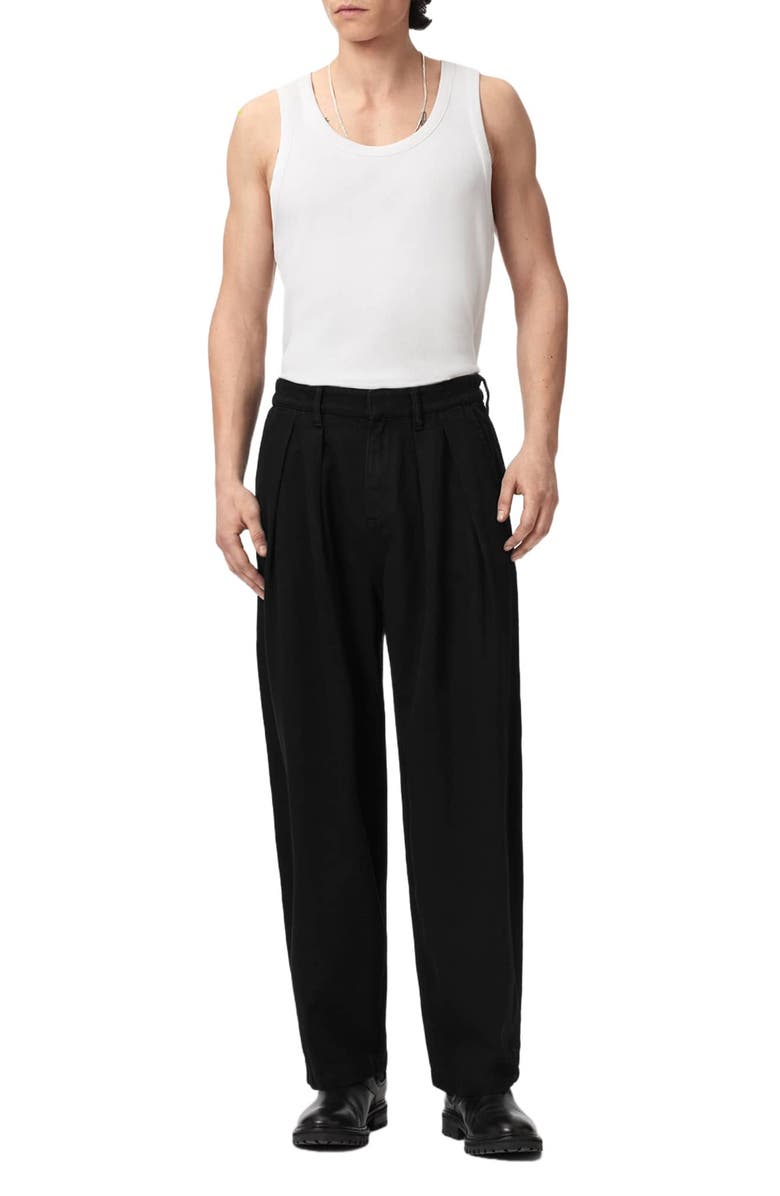 AllSaints Becco Straight Leg Pants, Alternate, color, Black