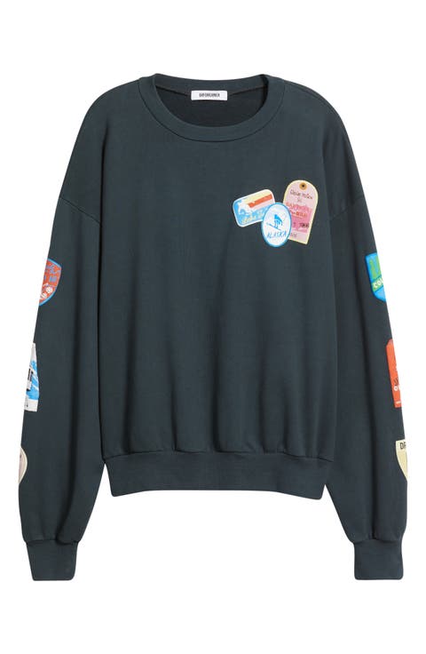 Ski Patch Pass Collector Oversize Cotton Sweatshirt