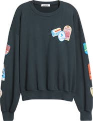 Daydreamer Ski Patch Pass Collector Oversize Cotton Sweatshirt