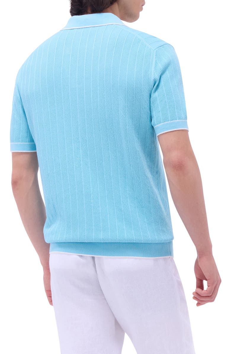 Bugatchi Johnny Collar Rib Polo, Alternate, color, Turquoise