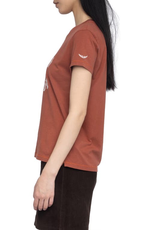 Zadig & Voltaire Walk Cowboy Embroidered T-shirt In Brown