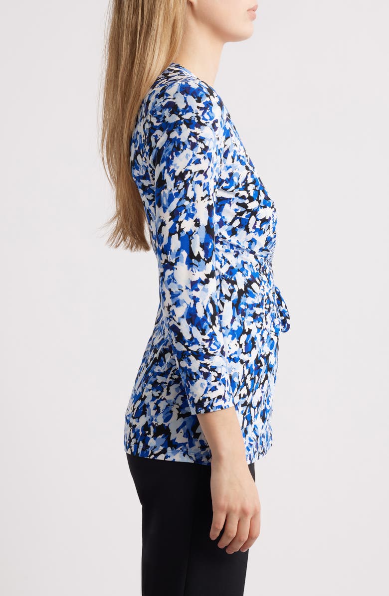 Anne Klein Abstract Print Knit Wrap Top, Alternate, color,
