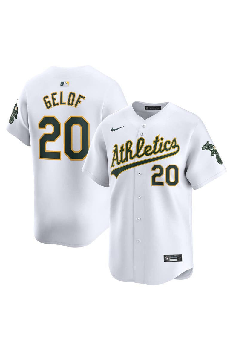 Men's Nike Zack Gelof White Athletics Home Limited Player Jersey, Main, color, White
