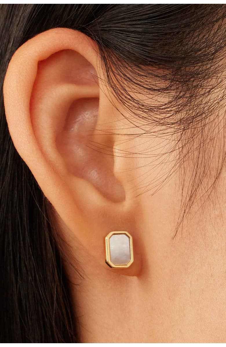 Oradina 14K Yellow Gold Horizons Studs, Alternate, color, Yellow Gold