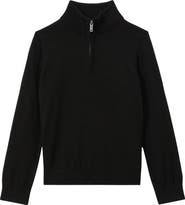 Reiss Kids' Blackhall Quarter Zip Wool Sweater