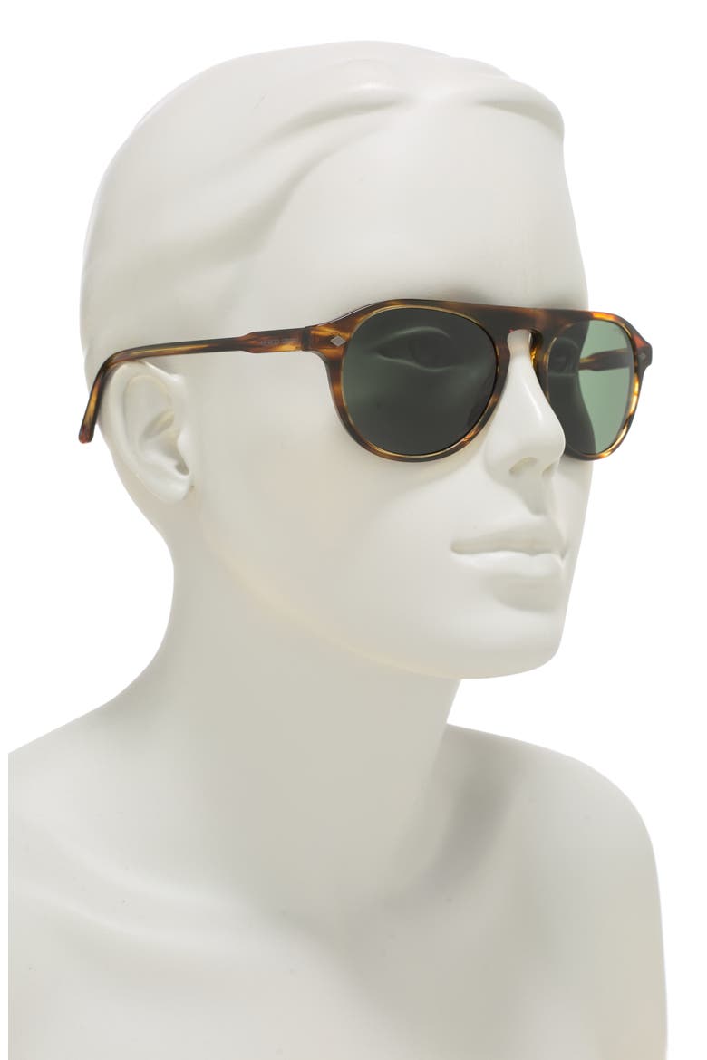 53mm Modified Aviator Sunglasses, Alternate, color, STRIPED BRN / GREEN