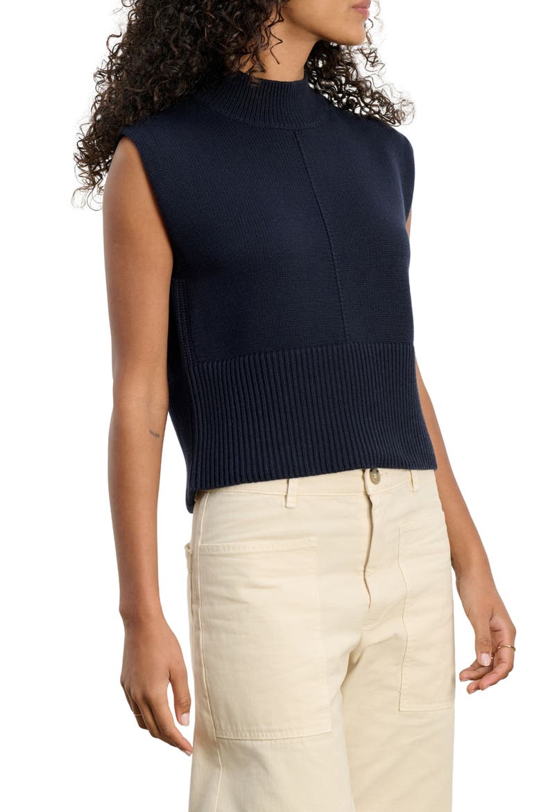 Electra Mock Neck Sweater Vest, Alternate, color, NAVY