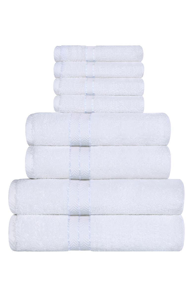 Superior Ultraplush Turkish Cotton Hotel Collection 8-Piece Towel Set, Main, color, White