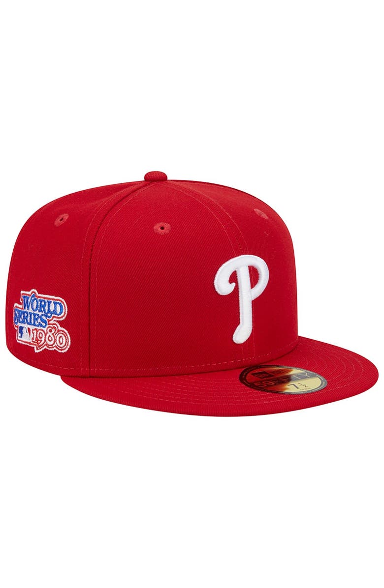 New Era Men's New Era Red Philadelphia Phillies  1980 World Series Team Color 59FIFTY Fitted Hat, Main, color, 
