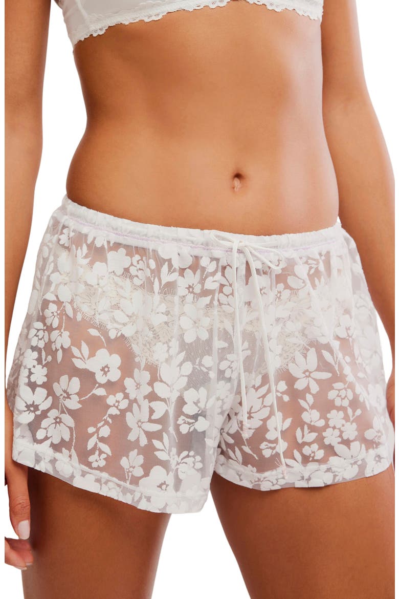 Early Sunsets Lace Pajama Shorts, Alternate, color, IVORY