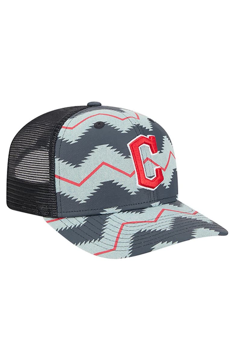 New Era Men's New Era Denim/Navy Cleveland Guardians Aztec Denim 9SEVENTY Adjustable Hat, Alternate, color, Denim