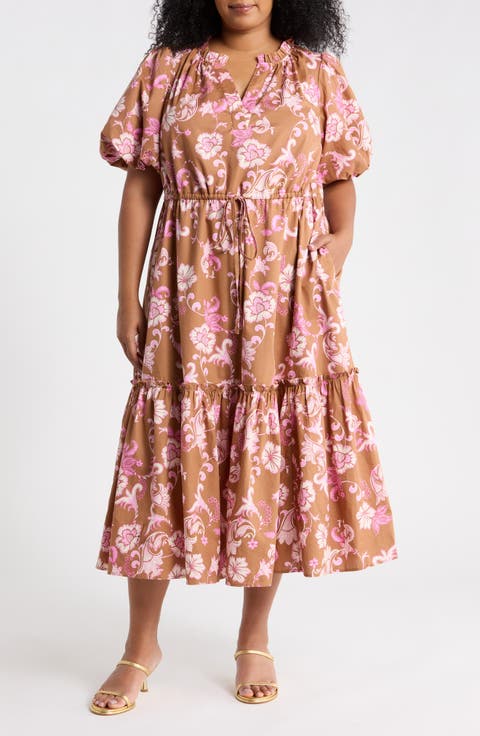 Ginny Bubble Sleeve Midi Dress