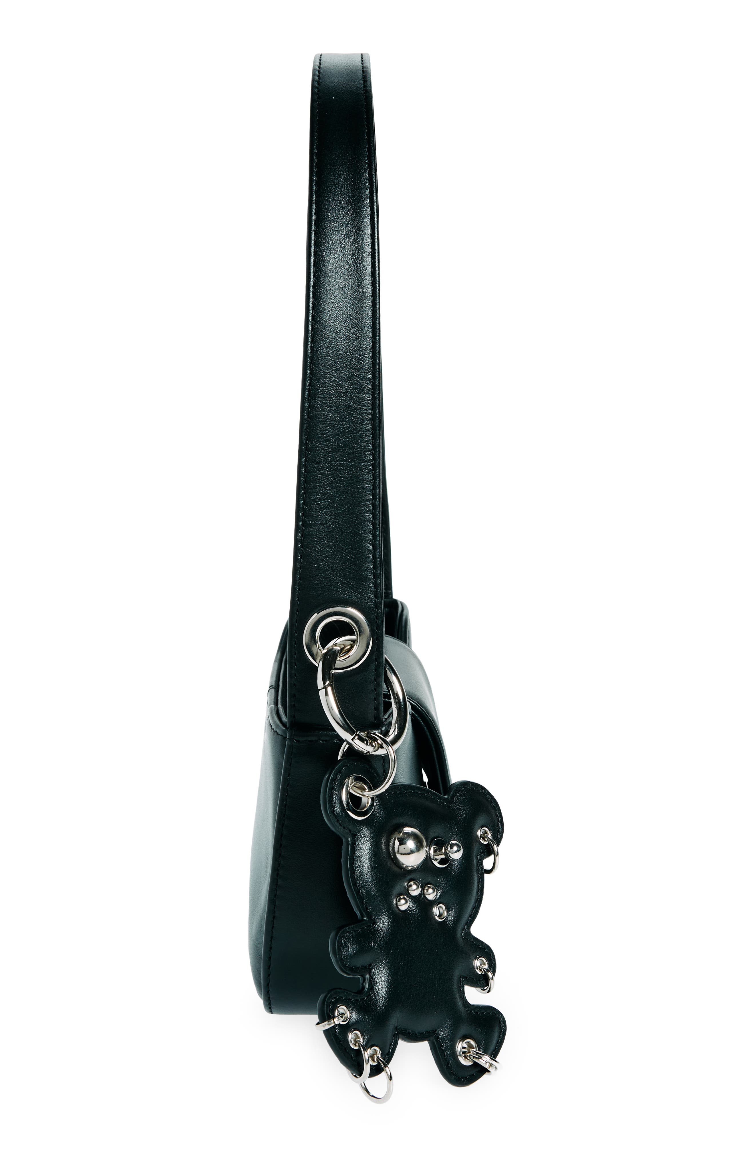 Justine Clenquet Dylan Faux Leather Shoulder Bag with Teddy Bear Bag Charm, Alternate, color, 