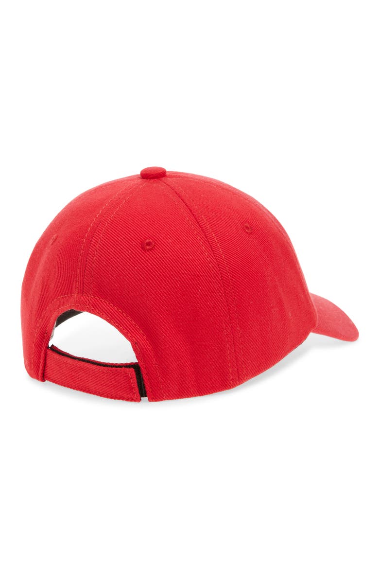 Hand Embroidered Cotton Twill Baseball Cap, Alternate, color, RED