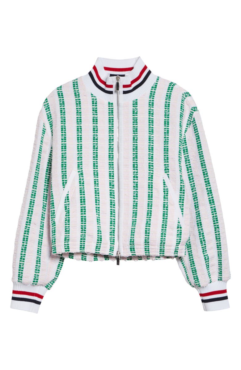 Thom Browne Rep Stripe Tweed Varsity Jacket, Main, color, Light Pink