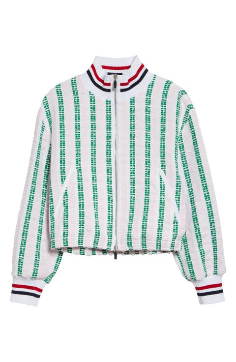 Rep Stripe Tweed Varsity Jacket
