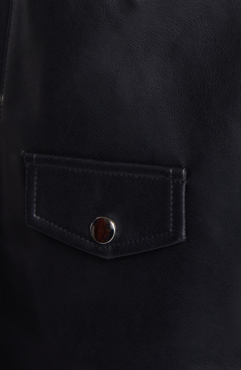 AZALEA WANG Fringe Faux Leather Jacket, Alternate, color, Black