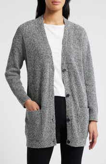 Eileen Fisher V-Neck Cotton Blend Cardigan