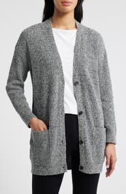 Eileen Fisher V-Neck Cotton Blend Cardigan