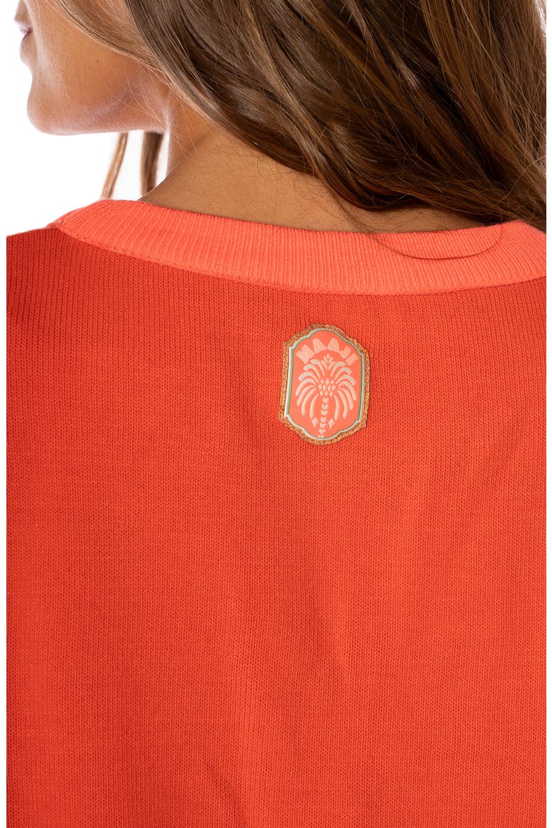 Palm View Crewneck Sweatshirt, Alternate, color, BRIGHT RED