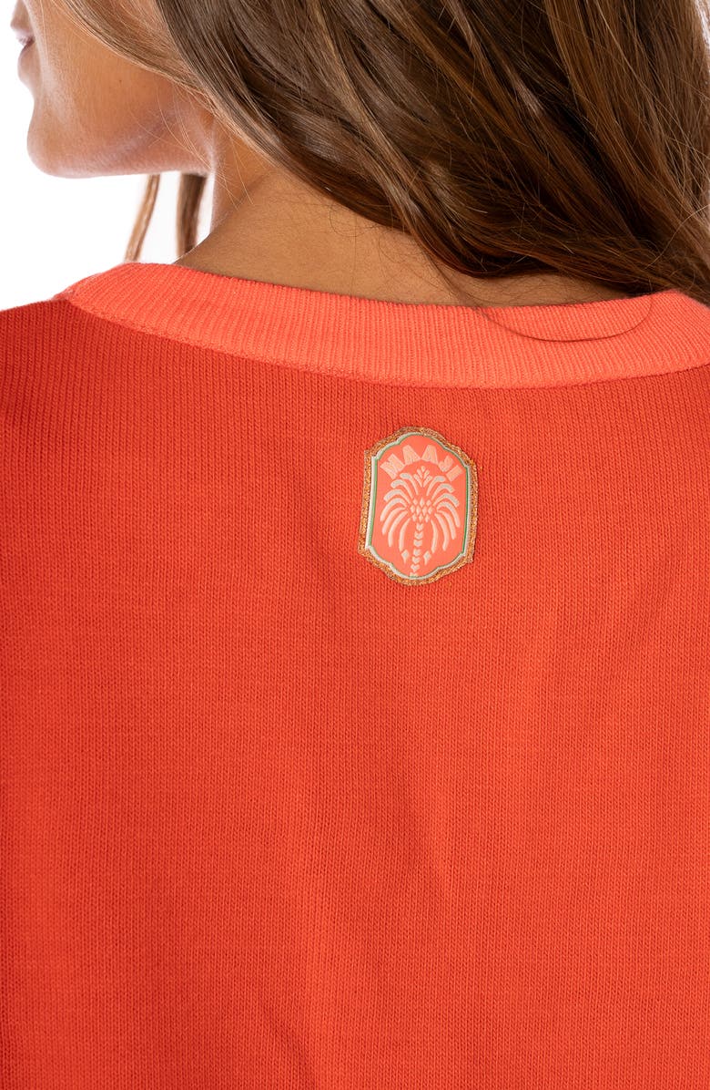 Maaji Palm View Crewneck Sweatshirt, Alternate, color, Bright Red