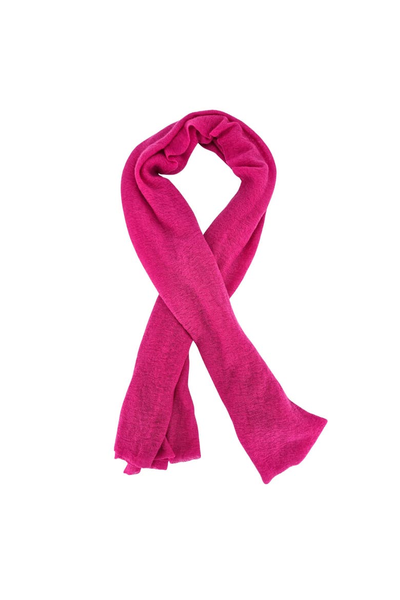 Small Cashmere Plain Scarf, Main, color, Berry