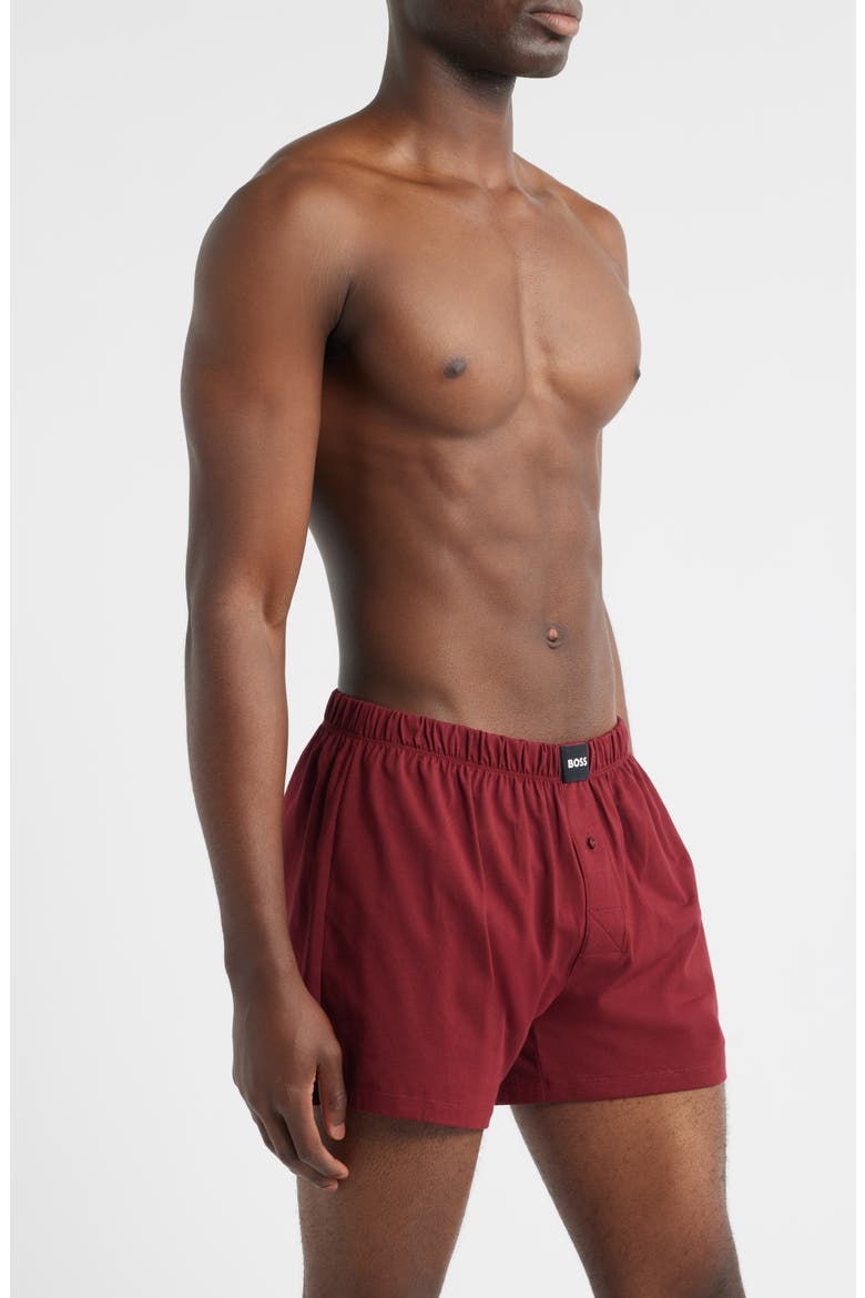 Assorted 2-Pack Knit Cotton Boxers, Alternate, color, BURGUNDY